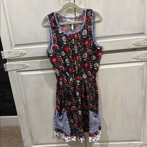 Matilda Jane Floral Mini Dress - Black and Red